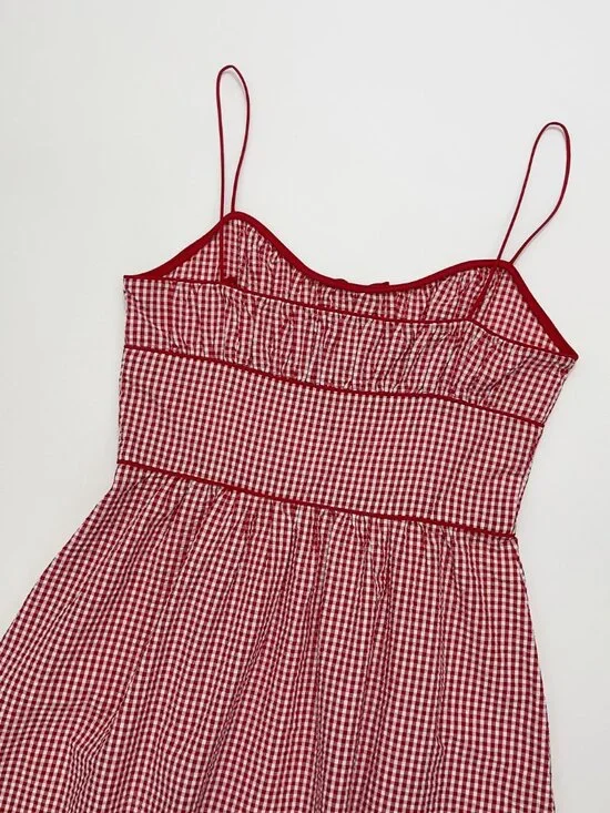 DÔEN Belline Gingham Tie Midi-Dress - Picture 12 of 14